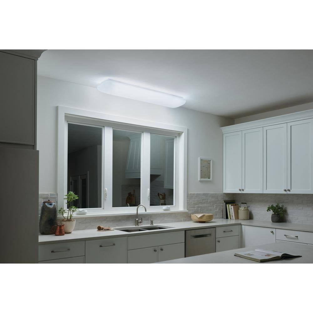 Independence 51 In. 1-Light White Integrated LED Traditional Hallway Linear Flush Mount Ceiling Light