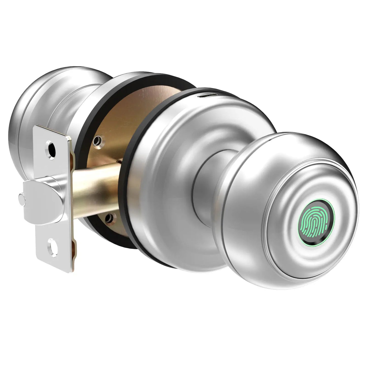 Round Knob Tuya Bluetooth Smart Lock Easy Install Cylindrical Electronic Digital Biometric Fingerprint Lock for Smart Home