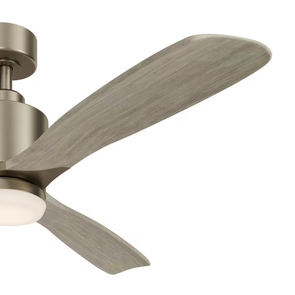 Ridley II 52 In. Indoor Antique Pewter Downrod Mount Ceiling Fan with Integrated LED with Wall Control Included