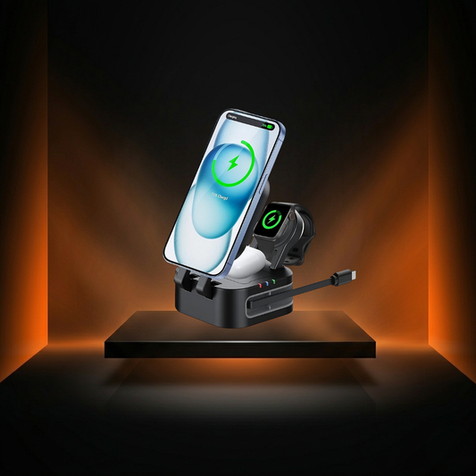 Magnetic 3 in 1 Wireless Charger Station With Extension Cords