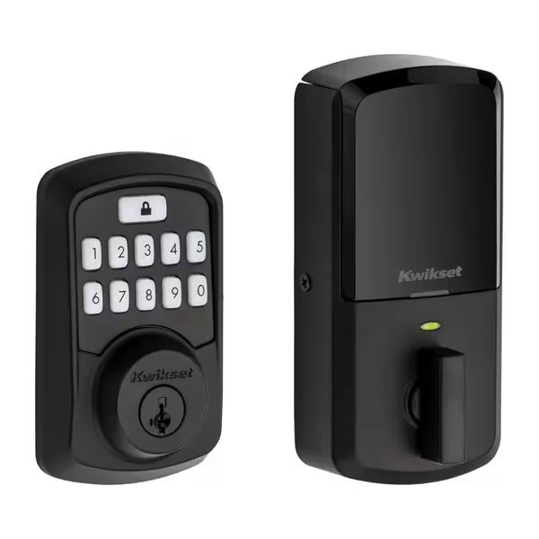 Aura Matte Black Single Cylinder Electronic Bluetooth Keypad Smart Lock Deadbolt Featuring Smartkey Security
