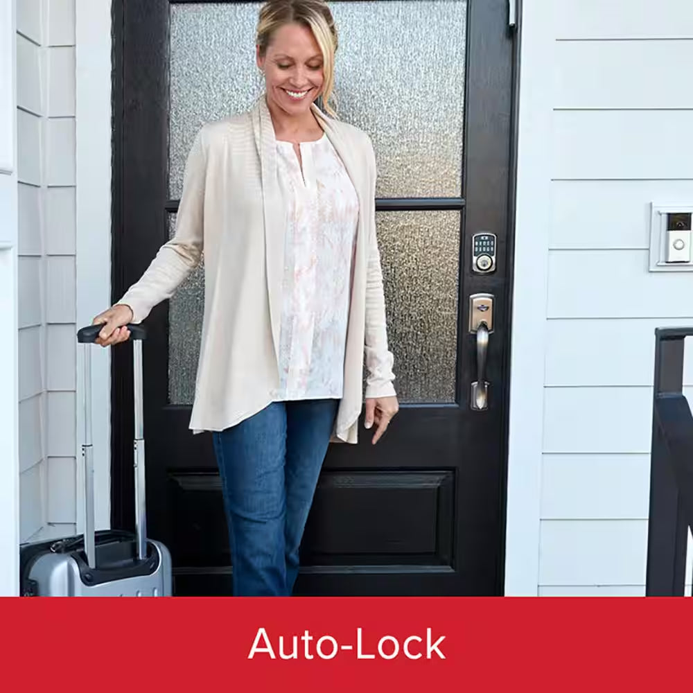 Aura Matte Black Single Cylinder Electronic Bluetooth Keypad Smart Lock Deadbolt Featuring Smartkey Security
