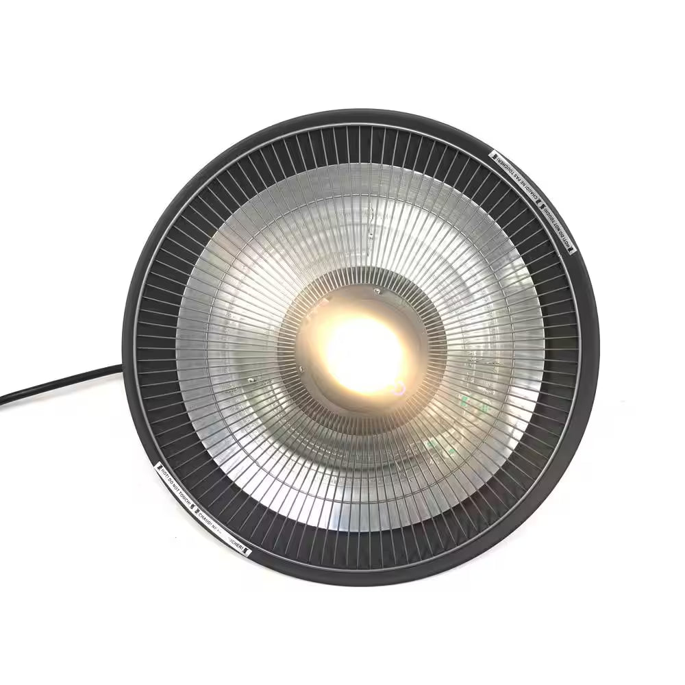1500-Watt Infrared Hanging Electric Outdoor Heater with LED Light and Remote Control