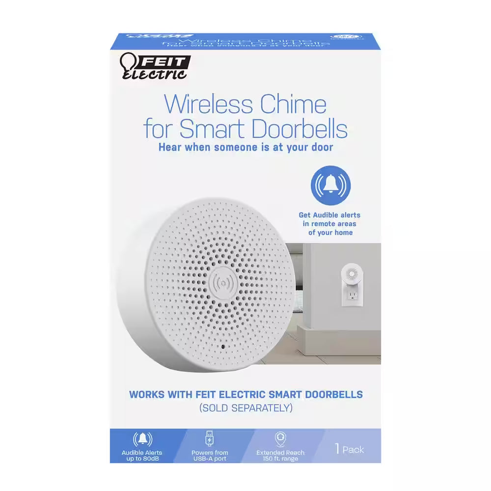 Usb-Powered Smart Home Wireless Chime for Smart Doorbell, No Hub Required (3-Pack)