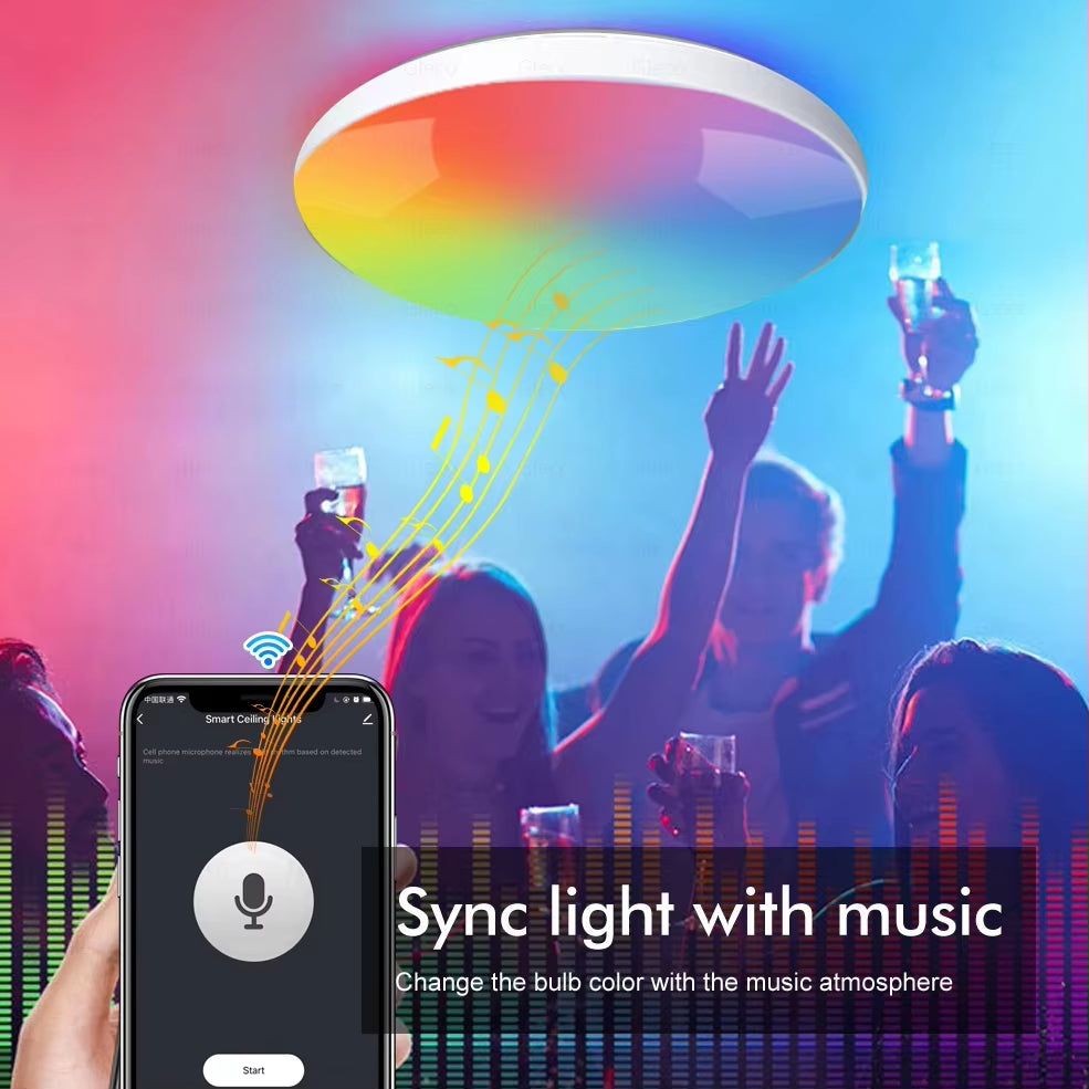 Tuya Zigbee 3.0 Smart Ceiling Light Wifi RGBCW Led Ceiling Lamp Livingroom Home Decoration Smart Lamp for Alexa, Google Home