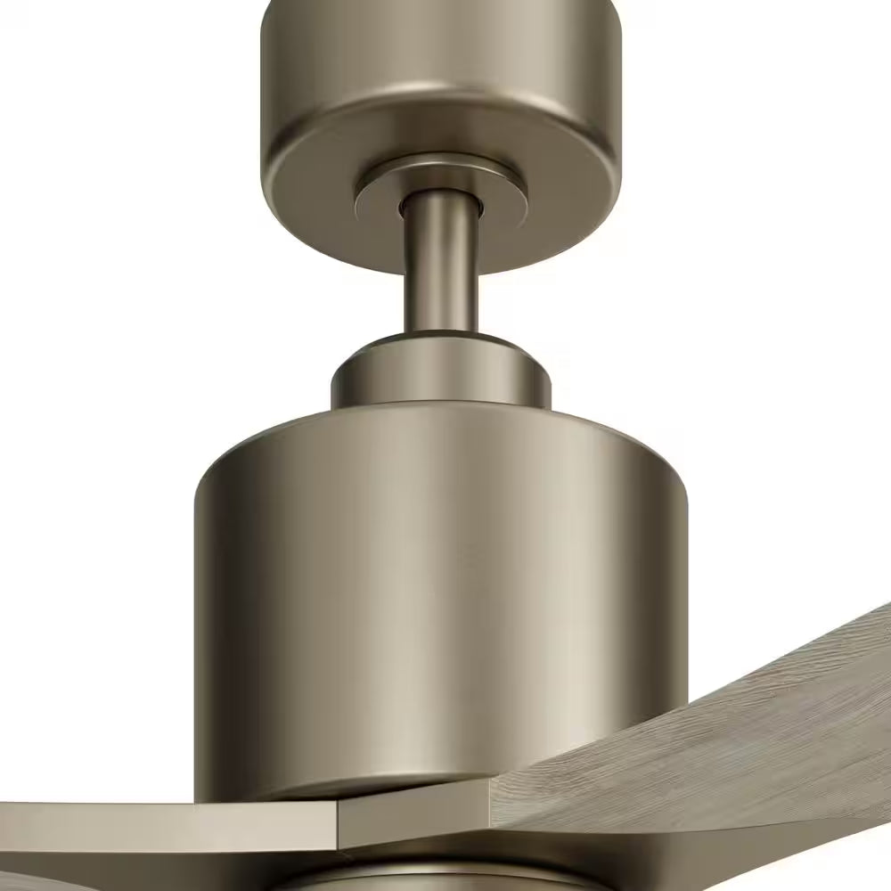 Ridley II 52 In. Indoor Antique Pewter Downrod Mount Ceiling Fan with Integrated LED with Wall Control Included