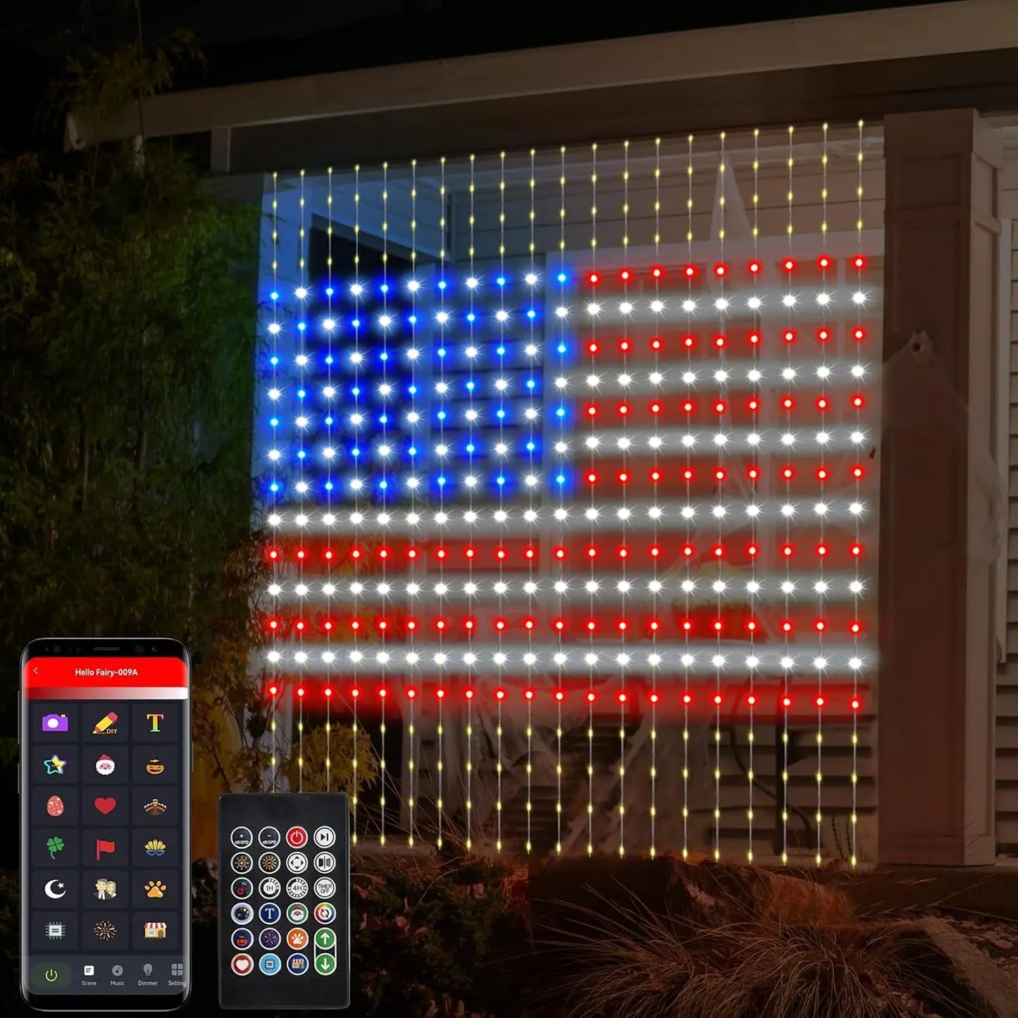 Smart LED Curtain Light APP Control RGB Dimmable DIY Pattern Music Ambient Lighting for Home Holiday Party Christmas Decoration