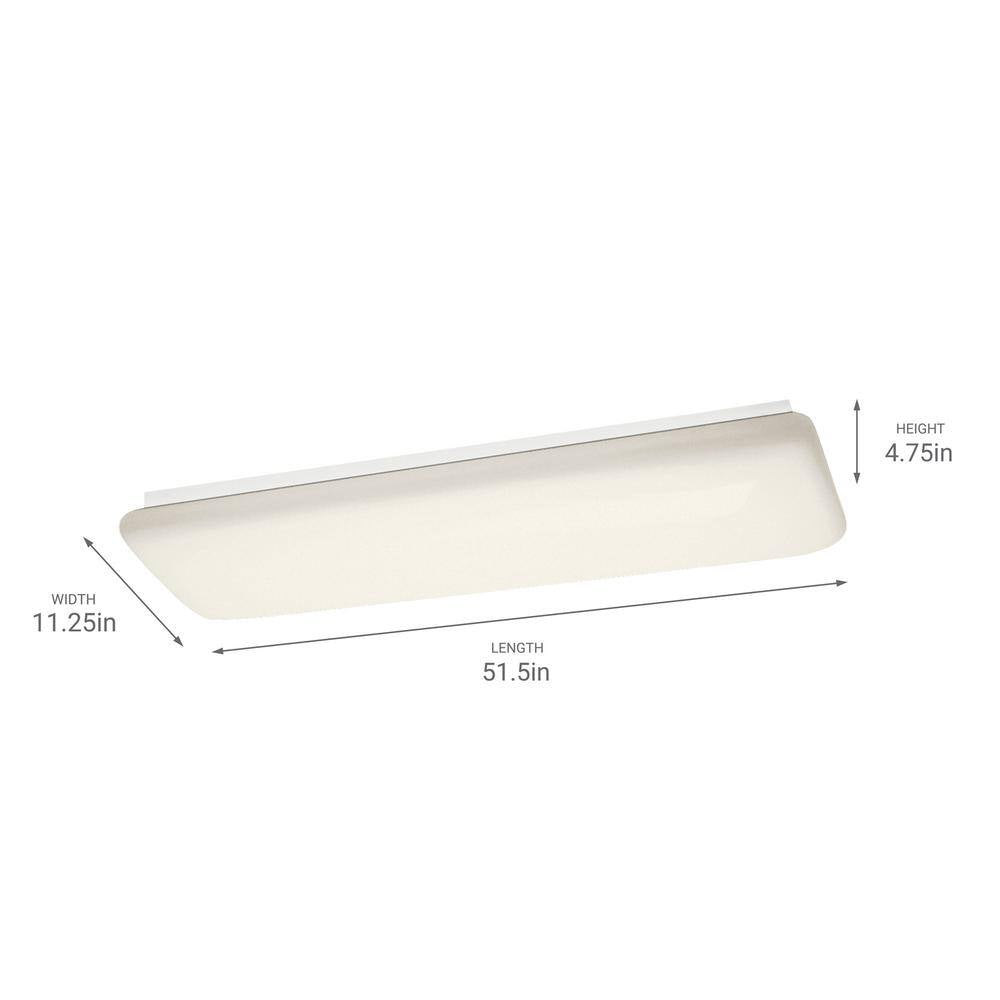 Independence 51 In. 1-Light White Integrated LED Traditional Hallway Linear Flush Mount Ceiling Light