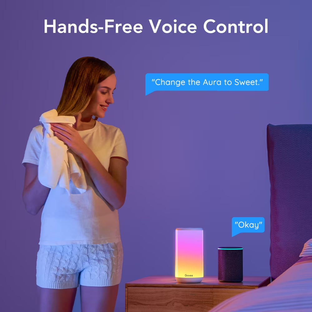 Aura Smart LED Desk Lamp, RGBIC, Dimmable, Corded Electric, 16 Million Light Colors