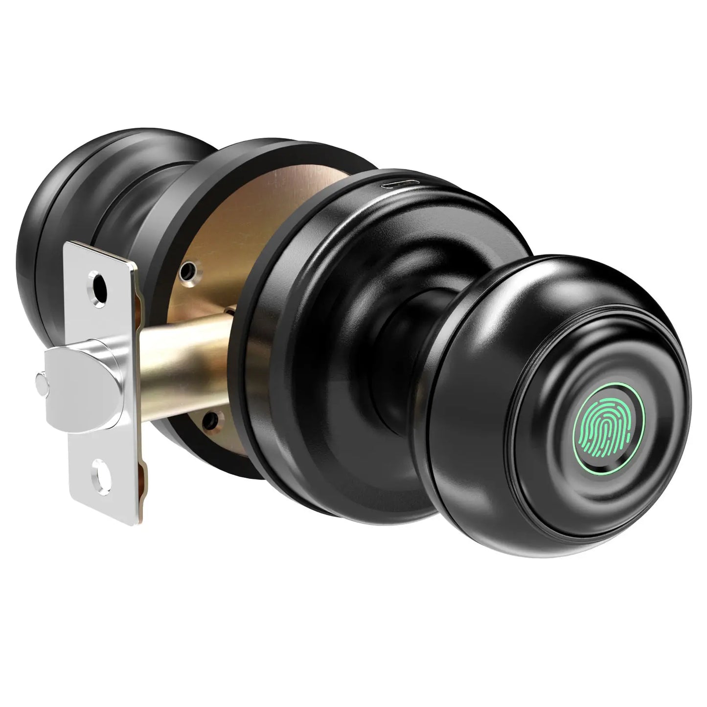 Round Knob Tuya Bluetooth Smart Lock Easy Install Cylindrical Electronic Digital Biometric Fingerprint Lock for Smart Home