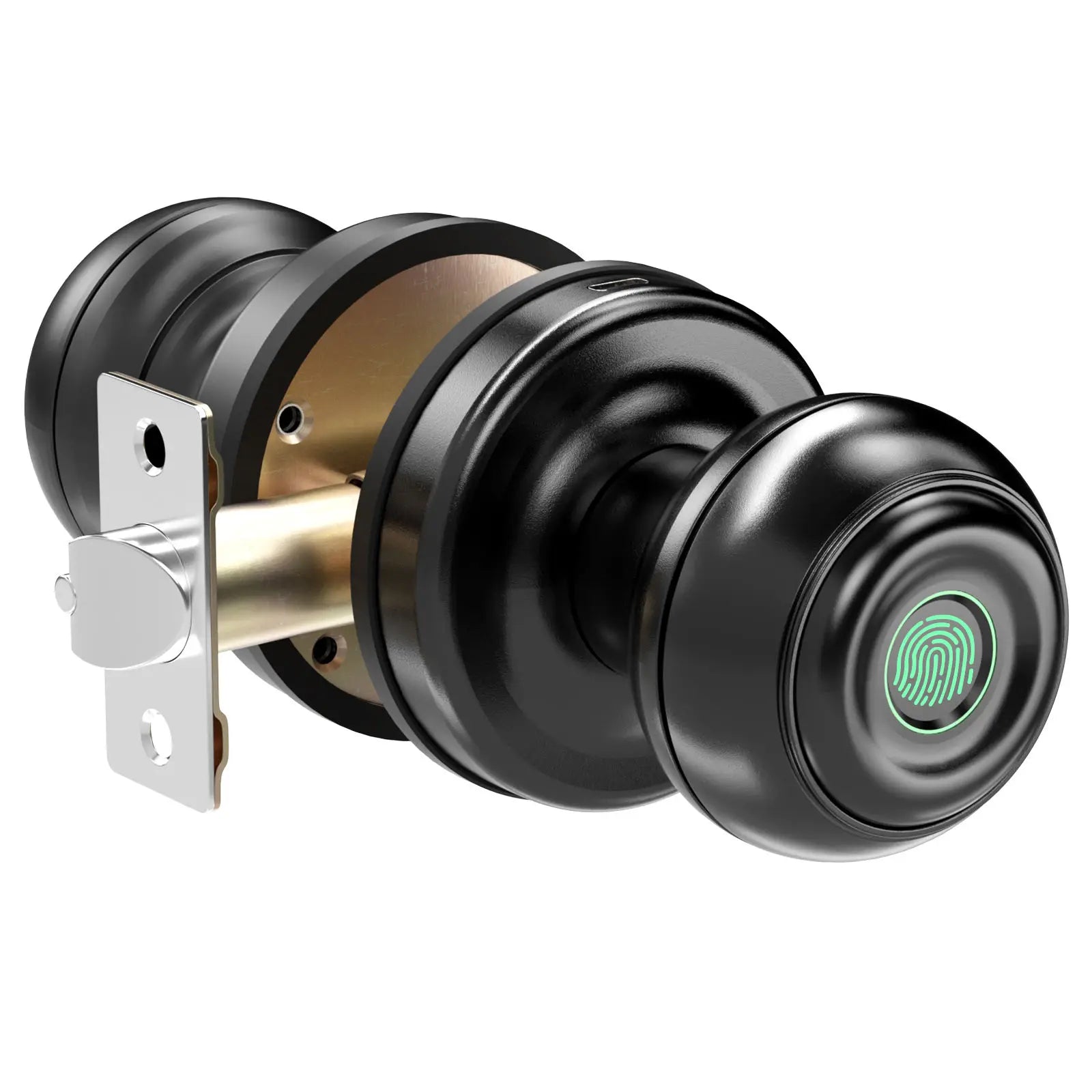 Round Knob Tuya Bluetooth Smart Lock Easy Install Cylindrical Electronic Digital Biometric Fingerprint Lock for Smart Home