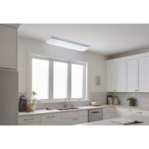 Independence 51 In. 1-Light White Integrated LED Traditional Hallway Linear Flush Mount Ceiling Light