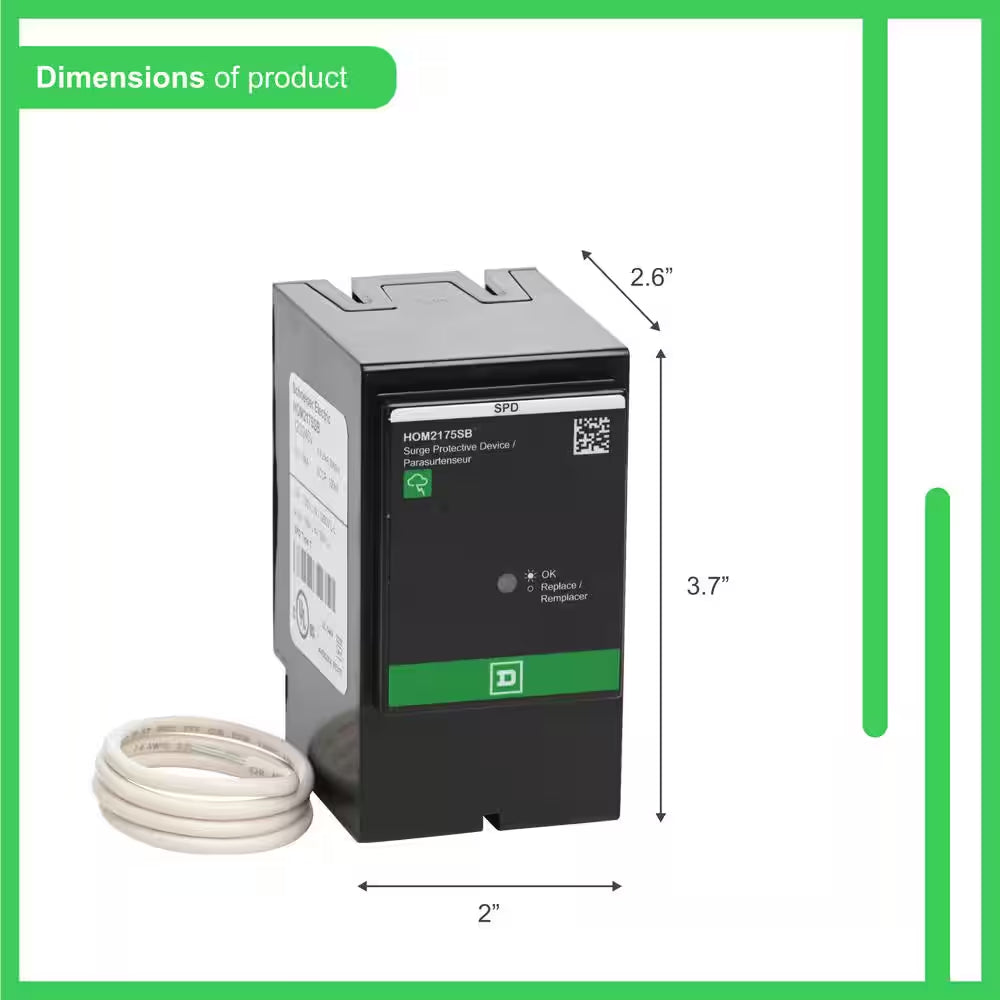 25Ka 2-Pole Whole Home Surge Protection Device for  Homeline Load Centers (HOM2175SB)