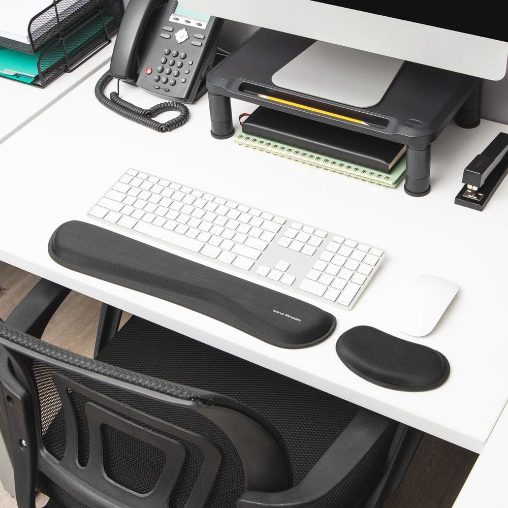 3 In. Black Memory Foam Ergonomic Keyboard and Mouse Wrist Rest Sets