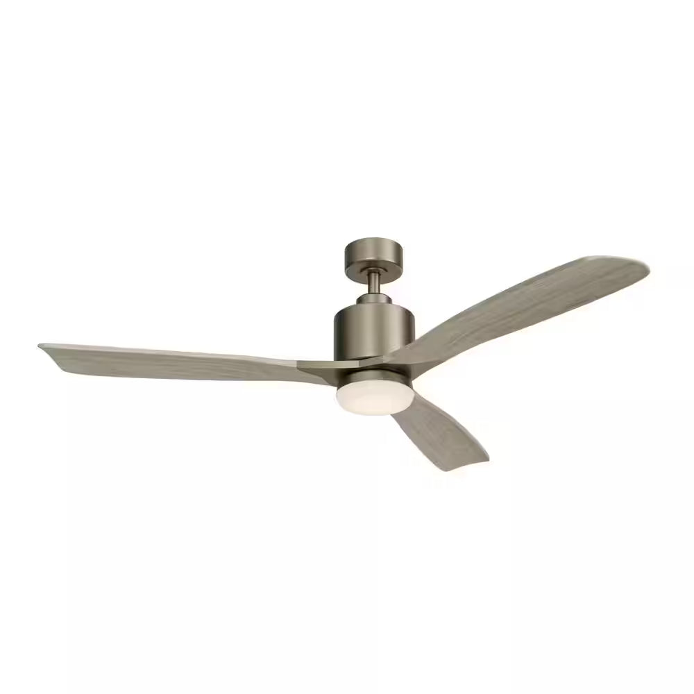 Ridley II 52 In. Indoor Antique Pewter Downrod Mount Ceiling Fan with Integrated LED with Wall Control Included
