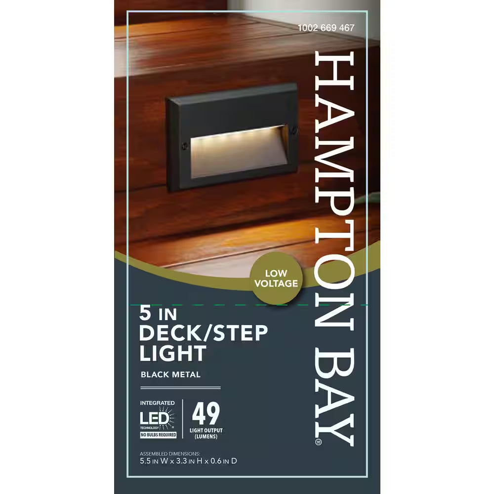 49 Lumen 5.5 In. Low Voltage Black Integrated LED Deck Light