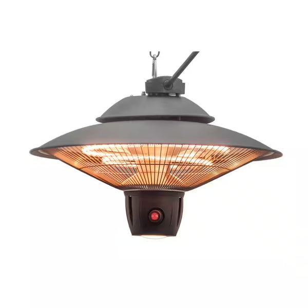 1500-Watt Infrared Hanging Electric Outdoor Heater with LED Light and Remote Control