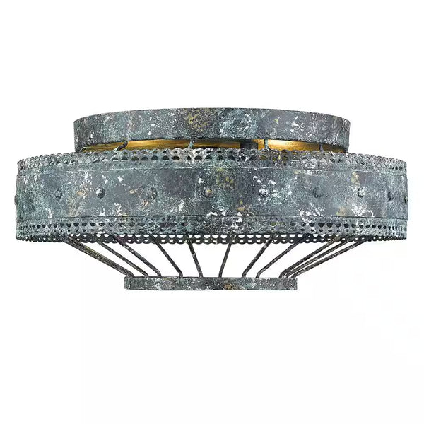 Ferris 2-Light Blue Verde Patina Flush Mount